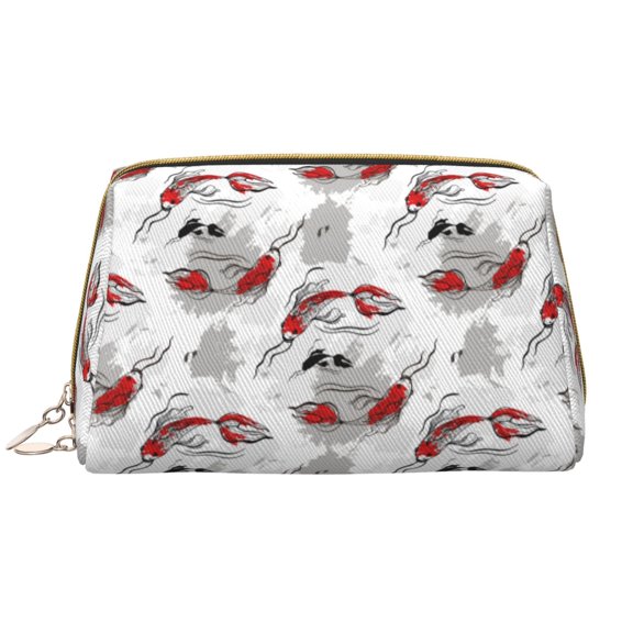 Rateoe Koi Fish for Travel Makeup Bag,Large Capacity Cosmetic Bags for Women,Waterproof Portable Pouch Open Flat Toiletry Bag Make up Organizer