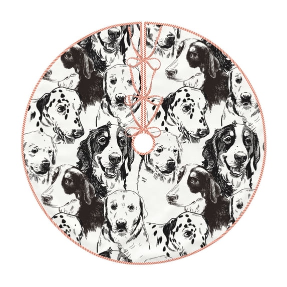 Rateoe Labrador Retriever Dog Pattern Christmas Tree Skirt with Ties , Christmas Tree Decorations, Farmhouse Christmas Decor Xmas Holiday Decorations-48"