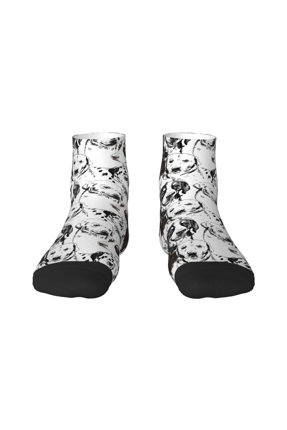 Labrador Retriever Dog Pattern Quarter Crew Socks,Toe Seamed Ankle Socks,Cotton Cushioned Breathable Athletic Crew Sports Socks