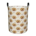 thumbnail image 1 of Rateoe Labrador Retriever Dog Pattern Round Laundry Hamper Basket, Tall Hamper Basket for Blanket Storage, Nursery Clothes Hamper for Laundry in Bedroom and College Dorm-Small, 1 of 6