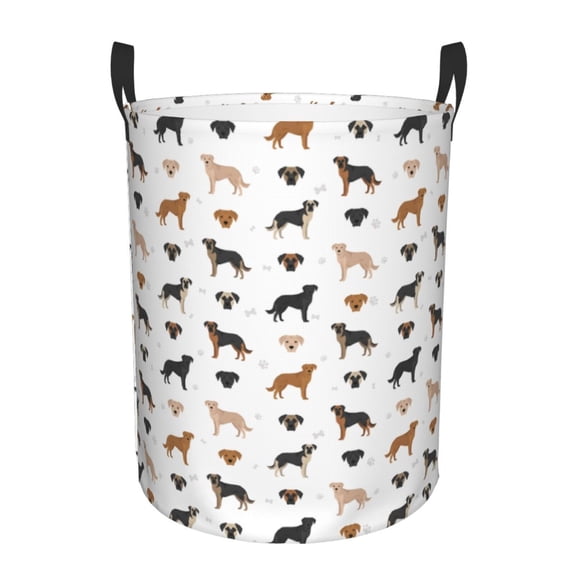 Rateoe Labrador Retriever Dog Pattern Round Laundry Hamper Basket, Tall Hamper Basket for Blanket Storage, Nursery Clothes Hamper for Laundry in Bedroom and College Dorm-Small