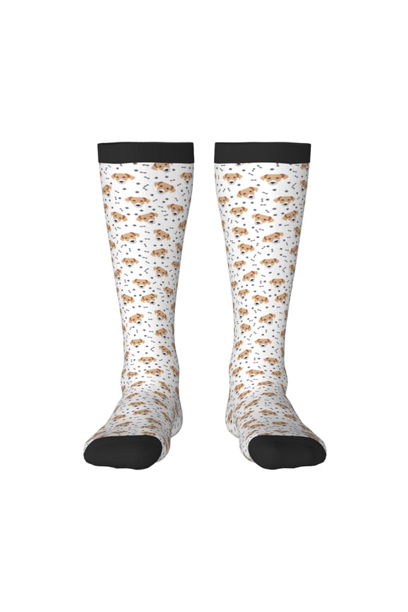 Labrador Retriever Dog Pattern Women’s Knee High Crew Socks,Trouser Socks Comfortable, Breathable, Moisture-Wicking and Soft