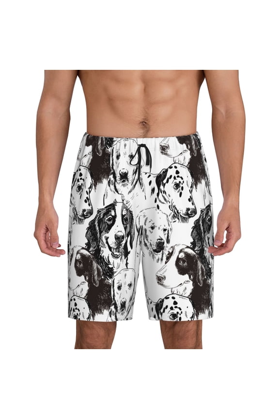 Labrador Retriever Dog Print Men's Lounge Shorts – Soft & Breathable Pajama Bottoms with Pockets, Elastic Waistband, Lightweight Sleepwear for Nightwear & Loungewear-