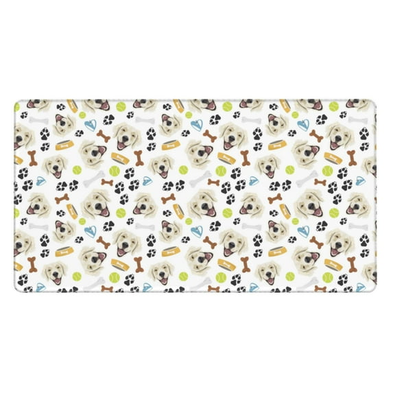 Rateoe Labrador Retriever Dog Print Mouse Pad - Extended Large Gaming Mousepad,Non-Slip Stitched Edge,16x29.5 Inch