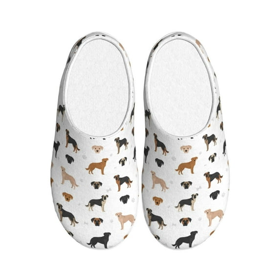 Rateoe Labrador Retriever Dog Print Women's Men's Cotton Knit Slippers Lightweight Memory Foam Indoor House Shoes with Anti-Skid Sole-42/43
