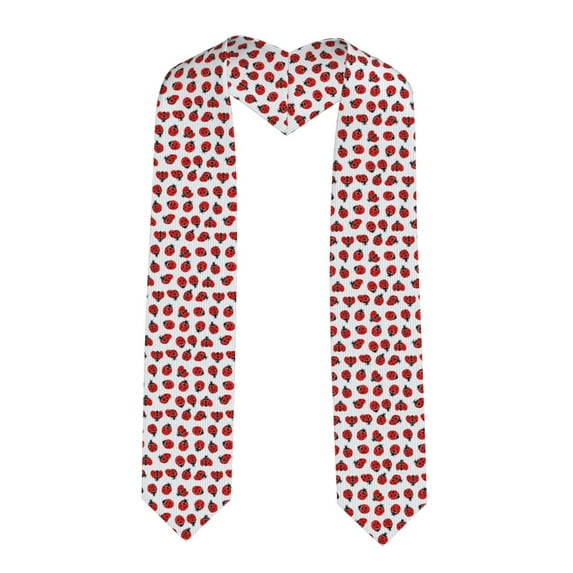 Rateoe Ladybug On Blue Stripes Pattern Graduation Shawl Stole – Elegant Stole for Graduates ,Graduation Gown Accessory, Academic Stole-Sharp Corner