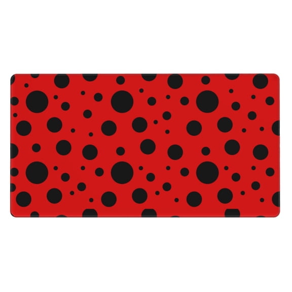 Rateoe Ladybug Pattern Print Mouse Pad - Extended Large Gaming Mousepad,Non-Slip Stitched Edge,16x29.5 Inch