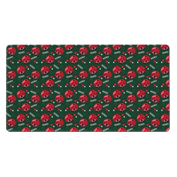 Rateoe Ladybugs In Love Print Mouse Pad - Extended Large Gaming Mousepad,Non-Slip Stitched Edge,16x29.5 Inch