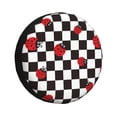 thumbnail image 1 of Rateoe Ladybugs Of Black And White Checkers Pattern Tire Cover Wheel Protectors Weatherproof Wheel Covers Universal Fit for Trailer Rv SUV Truck Camper Travel Trailers Accessories-14 inch, 1 of 6