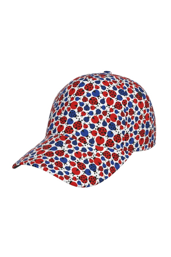 Ladybugs Pattern Mens Baseball Cap Adjustable Curved Brim Hat, Soft Cotton Sports Cap for Outdoor, Casual, and Everyday Wear, Comfortable & Breathable