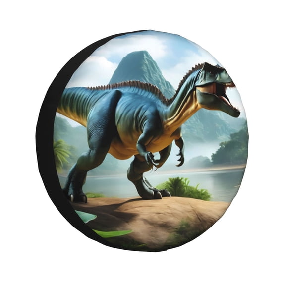 Rateoe Lake Forest Dinosaur A Pattern Tire Cover Wheel Protectors Weatherproof Wheel Covers Universal Fit for Trailer Rv SUV Truck Camper Travel Trailers Accessories-15 inch