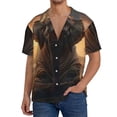 thumbnail image 1 of Rateoe Lake Meditating Elephant Pattern Men's Short Sleeve Classic Shirt, Casual Short-Sleeved Shirt, Lightweight Summer Shirt, Cuban Collar Shirt,Button-Front Shirt-Small, 1 of 5