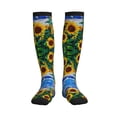 thumbnail image 1 of Rateoe Landscape With Sunflowers Compression Socks for Women and Men 20-30mmHg-Circulation Support Socks Knee High Nurse Pregnant Running Medical and Travel Athletic, 1 of 7