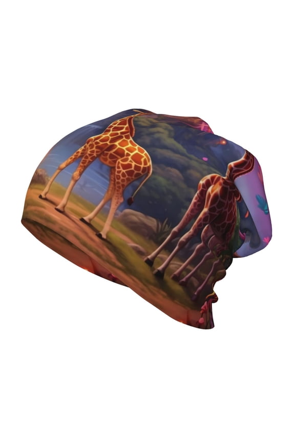 Lantern Giraffes Magical Forest Kids Beanie Warm Knit Beanie Hats Boys Girls Winter Hat Soft Slouchy Hats for Kids