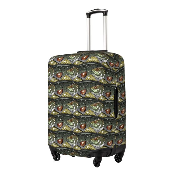 Rateoe Largemouth Bass Fish Printed Luggage Cover, Suitcase Protector Fits 18-32 Inch Luggage-X-Large