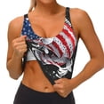 thumbnail image 1 of Rateoe Largemouth Bass Fish in USA Print Womens' Sports Bras Scoop Neck Sports Vest- Padded U Back Seamless High Impact Support, 1 of 7