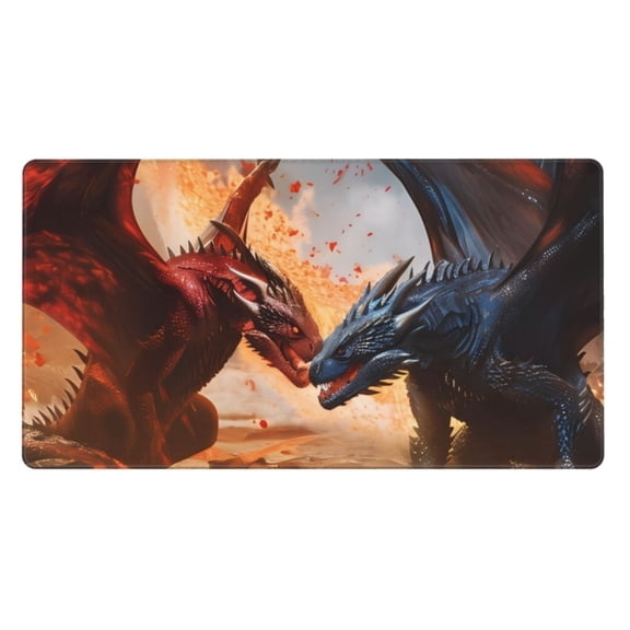 Rateoe Lava Dragon Print Mouse Pad - Extended Large Gaming Mousepad,Non-Slip Stitched Edge,16x29.5 Inch
