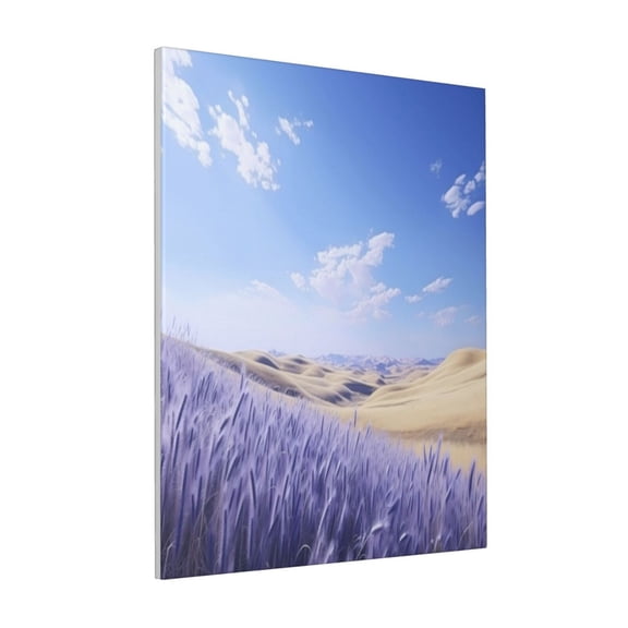 Rateoe Lavender Fields Under Blue Sky Pattern Decorative Picture – Unique Modern Wall Art, Ready-to-Hang Canvas Print for Home (Vertical)