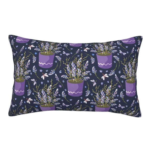 Rateoe Lavender Flowers Pattern Pillow Covers with Invisible Zipper(Pillows are not Included) Standard Pillowcases-14"x20"