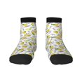 thumbnail image 1 of Rateoe Lavender Flowers Pattern Quarter Crew Socks,Toe Seamed Ankle Socks,Cotton Cushioned Breathable Athletic Crew Sports Socks, 1 of 7