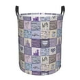 thumbnail image 1 of Rateoe Lavender Flowers Pattern Round Laundry Hamper Basket, Tall Hamper Basket for Blanket Storage, Nursery Clothes Hamper for Laundry in Bedroom and College Dorm-Medium, 1 of 6