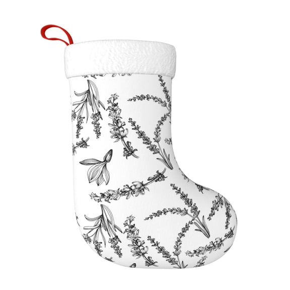 Rateoe Lavender Flowers Print Christmas Stockings,18 Inch Large Christmas Stockings Decoration Ornaments for Holiday Home Fireplace Indoors