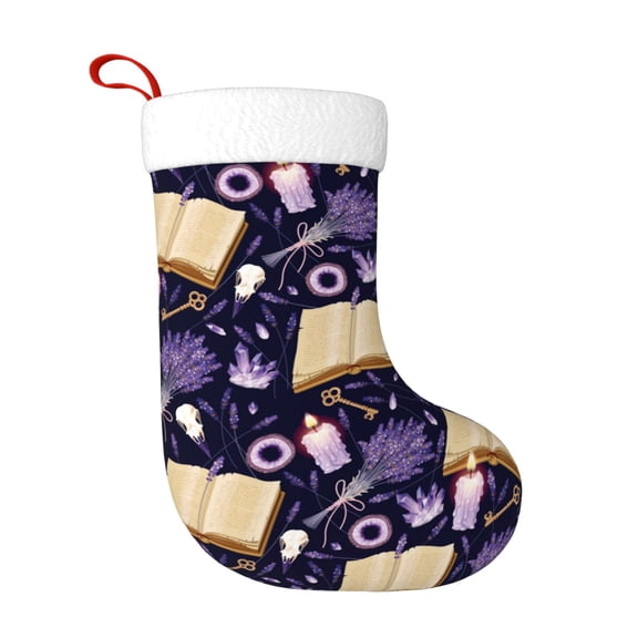 Rateoe Lavender Flowers Print Christmas Stockings,18 Inch Large Christmas Stockings Decoration Ornaments for Holiday Home Fireplace Indoors