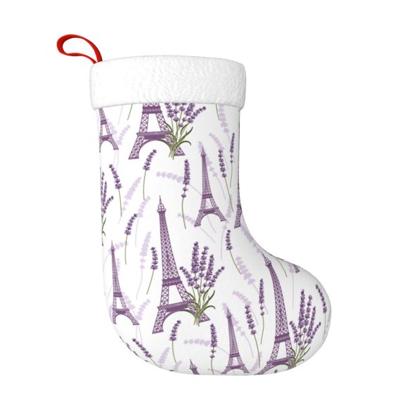 Rateoe Lavender Flowers Print Christmas Stockings,18 Inch Large Christmas Stockings Decoration Ornaments for Holiday Home Fireplace Indoors