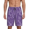 thumbnail image 1 of Rateoe Lavender Flowers Print Men's Lounge Shorts – Soft & Breathable Pajama Bottoms with Pockets, Elastic Waistband, Lightweight Sleepwear for Nightwear & Loungewear-XX-Large, 1 of 6