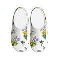 thumbnail image 1 of Rateoe Lavender Flowers Print Women's Men's Cotton Knit Slippers Lightweight Memory Foam Indoor House Shoes with Anti-Skid Sole-46/47, 1 of 7