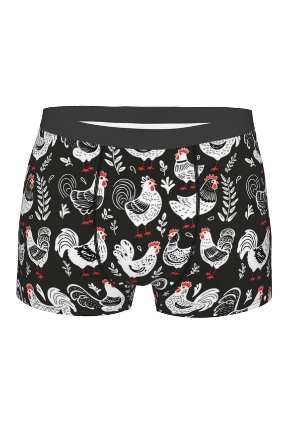 Laying Hens And Roosters Mens Boxer Briefs Poly Spandex Performance Boxer Briefs Underwear Hem Boxer Briefs - Small