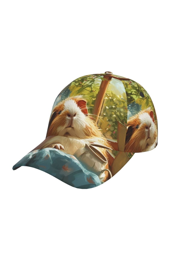 Lazy Home Style Guinea Pig Pattern Mens Baseball Cap  Adjustable Curved Brim Hat, Soft Cotton Sports Cap for Outdoor, Casual, and Everyday Wear, Comfortable & Breathable