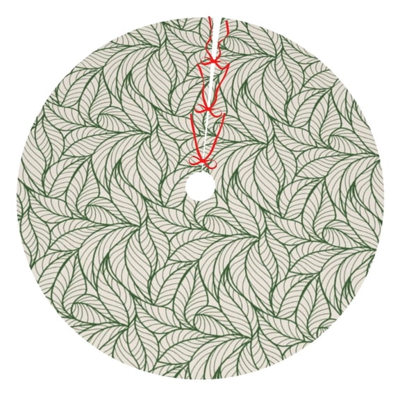 Rateoe Leaves Print Christmas Tree Skirt 30" for Xmas Holiday New Year Party Circle Tree Mat Ornaments Decoration