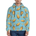 thumbnail image 1 of Rateoe Lemon Ice Cream Pattern Mens Hoodie, Pullover Hooded Sweatshirt, Kangaroo Pocket Hoodie Ideal for Daily Wear, Travel and Home-Medium, 1 of 7