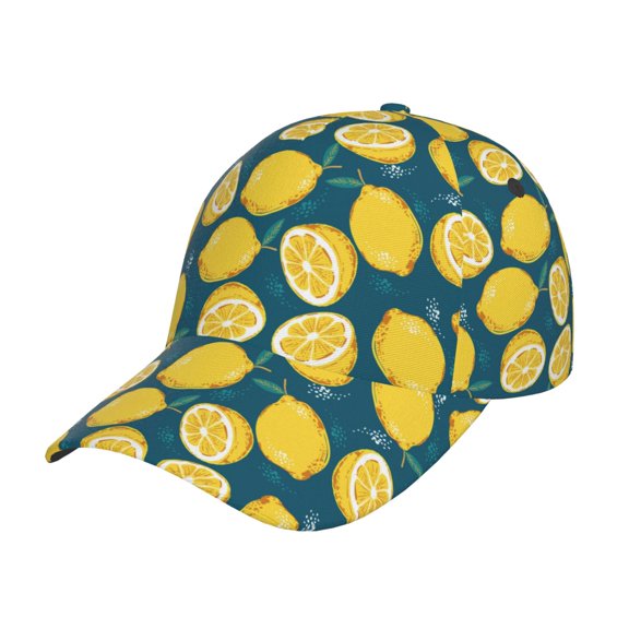 Rateoe Lemon Pattern Men’s Baseball Cap – Adjustable Curved Brim Hat, Soft Cotton Sports Cap for Outdoor, Casual, and Everyday Wear, Comfortable & Breathable