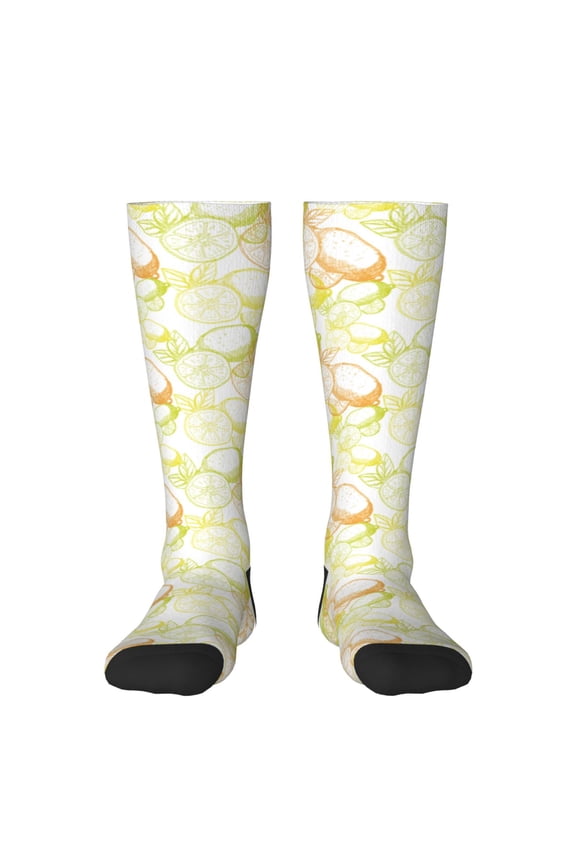 Lemon Potatoes Pattern Women’s Knee High Crew Socks,Trouser Socks Comfortable, Breathable, Moisture-Wicking and Soft