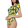 thumbnail image 1 of Rateoe Lemon Printed Women Rash Guard Short Sleeve,Tummy control Swimsuit Surfing Swimsuit Bathing Suit Short-sleeved Onesie UPF 50+, 1 of 6
