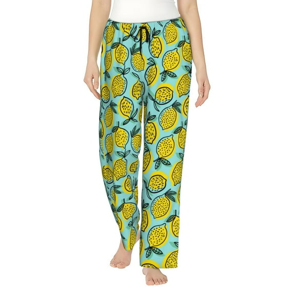 Rateoe Lemon1 Pattern Women’s Ultra-Soft Comfy Pajama Lounge Pants Sleepwear,Comfortable Lounge Wear,lightweight Pajamas, Casual Home Wear-XX-Large