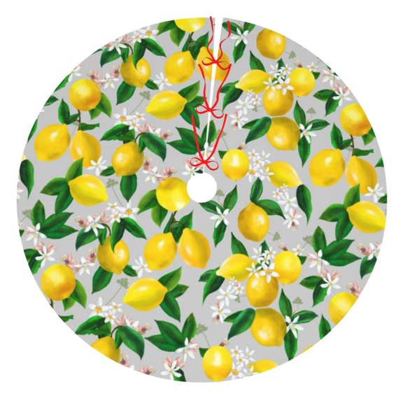 Rateoe Lemon1 Print Christmas Tree Skirt 30" for Xmas Holiday New Year Party Circle Tree Mat Ornaments Decoration