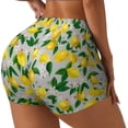 thumbnail image 1 of Rateoe Lemon1 Printed Power Workout Shorts for Women Tummy Control Squat Proof Ribbed Thick Seamless Scrunch Active Short-X-Large, 1 of 8
