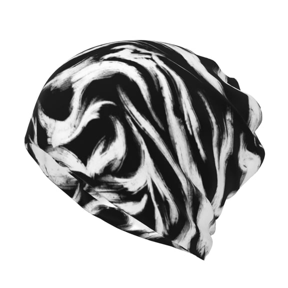 Rateoe Leopard And Zebra 2 Cotton Slouchy Beanie Hat for Men/Women,Lightweight Oversize Large Thin Skull Cap Night Sleeping Cap