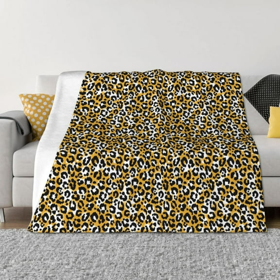 Rateoe Leopard Pattern Flannel Throw Blanket, Ultra-soft Blanket for Bed, Couch, Car, Hypoallergenic Anti-pilling blanket-40"x30"(Horizontal)
