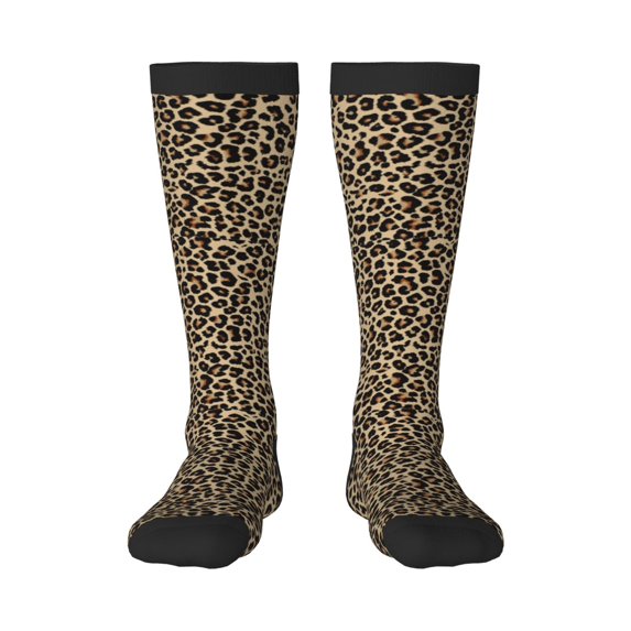 Rateoe Leopard Print-1 Pattern Women’s Knee High Crew Socks,Trouser Socks Comfortable, Breathable, Moisture-Wicking and Soft