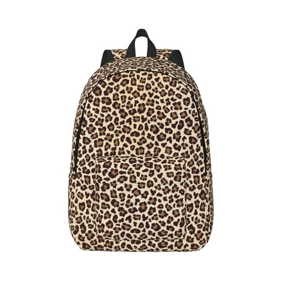 Rateoe Leopard Print-2 Pattern Canvas College Laptop Backpack,Travel Daypack,Durable Rucksack Travel Notebook Bag School Backpack Book Bag for Men Women-Small