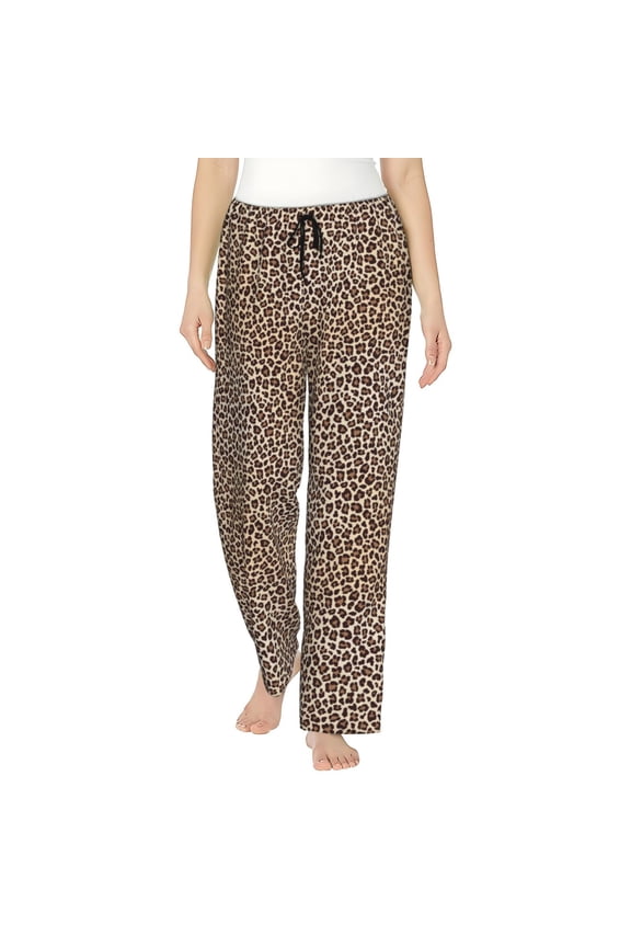 Leopard Print-2 Pattern Women’s Ultra-Soft Comfy Pajama Lounge Pants Sleepwear,Comfortable Lounge Wear,lightweight Pajamas, Casual Home Wear-X-Large