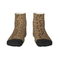 thumbnail image 1 of Rateoe Leopard Print Brown Pattern Quarter Crew Socks,Toe Seamed Ankle Socks,Cotton Cushioned Breathable Athletic Crew Sports Socks, 1 of 7