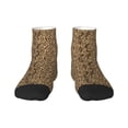 thumbnail image 1 of Rateoe Leopard Print Brown Pattern Quarter Crew Socks,Toe Seamed Ankle Socks,Cotton Cushioned Breathable Athletic Crew Sports Socks, 1 of 7