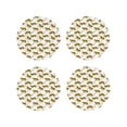 thumbnail image 1 of Rateoe Leopard Print Drawing Drink Coasters Set of 4 Leather Coasters Spill Protection for Table Desk,Durable and Non Slip Leather Coaster ,4 Inches Drink Mats-Round Shape, 1 of 6