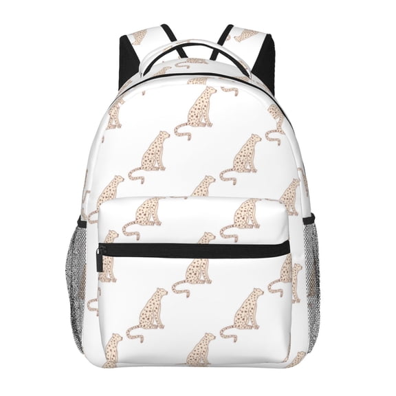 Rateoe Leopard Print Pattern Casual Backpack for School, Work, Travel – Adjustable Straps, Multiple Compartments – Ergonomic Design, Fits Laptops and Tablets