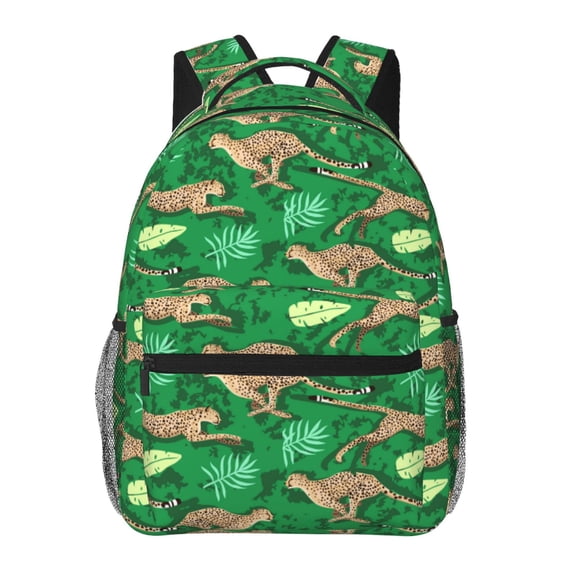 Rateoe Leopard Print Pattern Casual Backpack for School, Work, Travel – Adjustable Straps, Multiple Compartments – Ergonomic Design, Fits Laptops and Tablets